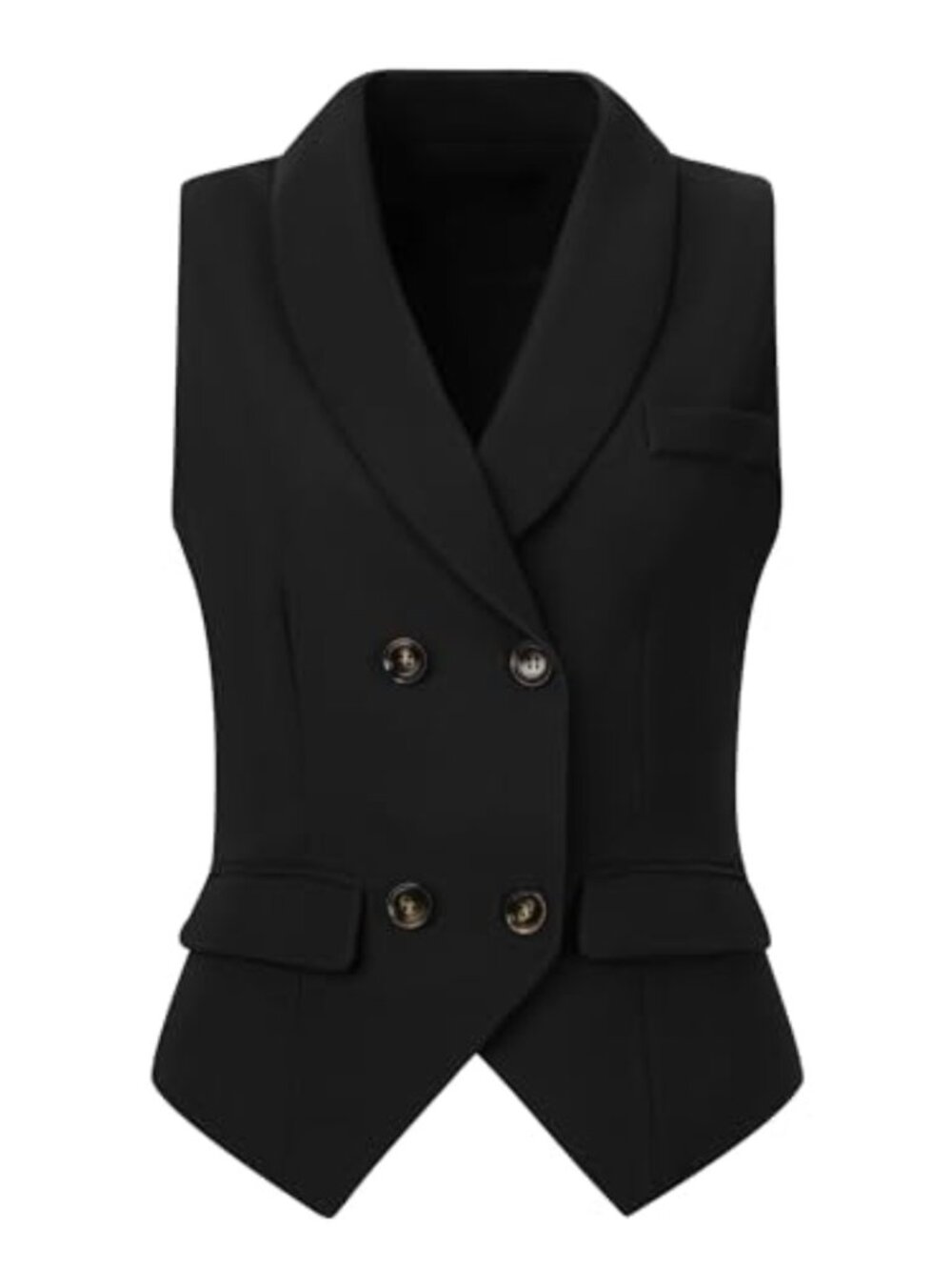 Women's Double Breasted Suit Vest Waistcoat Dressy Business Work